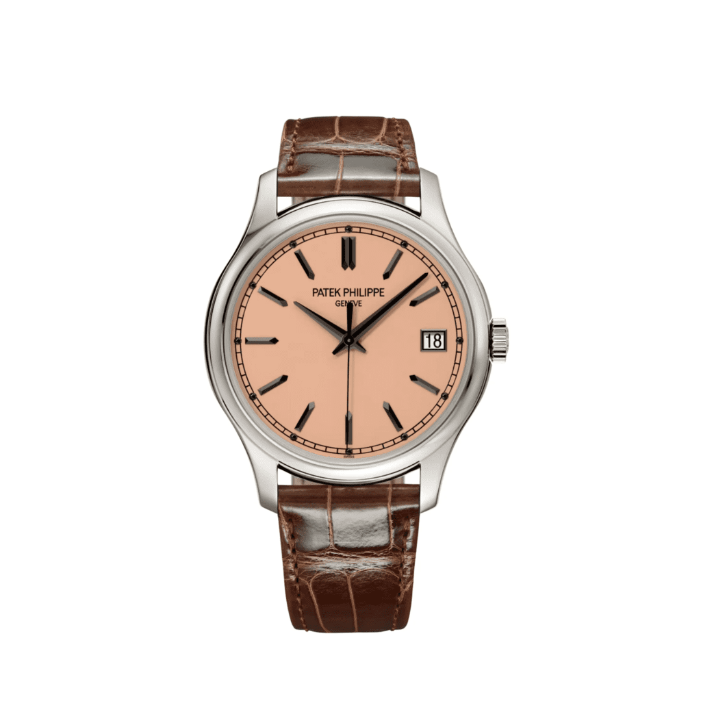 Patek Philippe Calatrava 5227G-015 Date White Gold Rose Gilt Opaline Dial (2026)