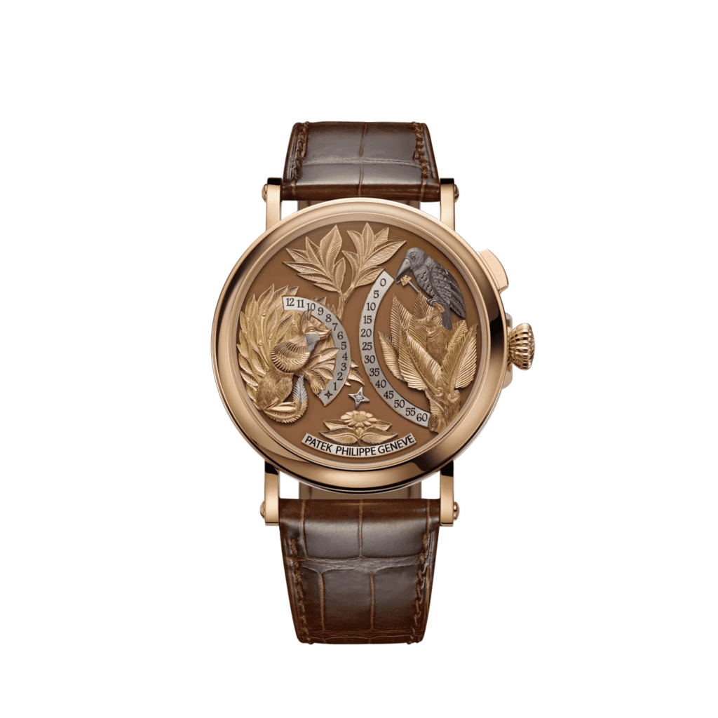 Patek Philippe Complications 5249R-001 Hours And Minutes On Demand Automaton ‘The Crow and the Fox’ Rose Gold Matara (2026)
