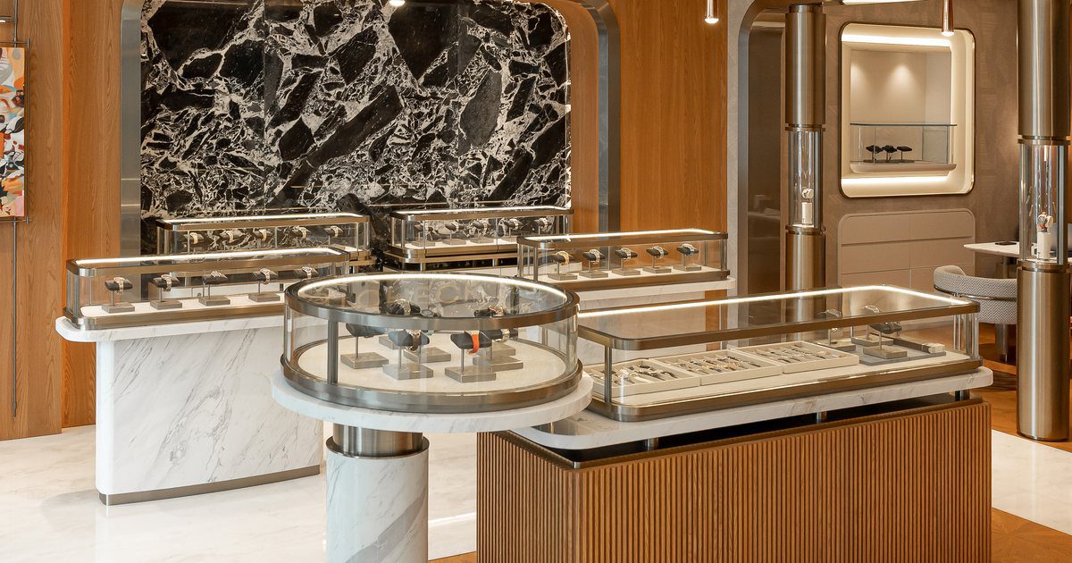 Where to buy luxury watches in Hong Kong: display cases at the SHK Watches showroom in Tsim Sha Tsui