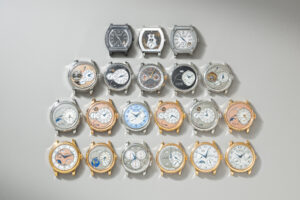 Full collection of F.P. Journe watches at SHK Watches, including Tourbillon Souverain, Chronomètre Bleu, Octa Lune, Centigraphe and Élégante models