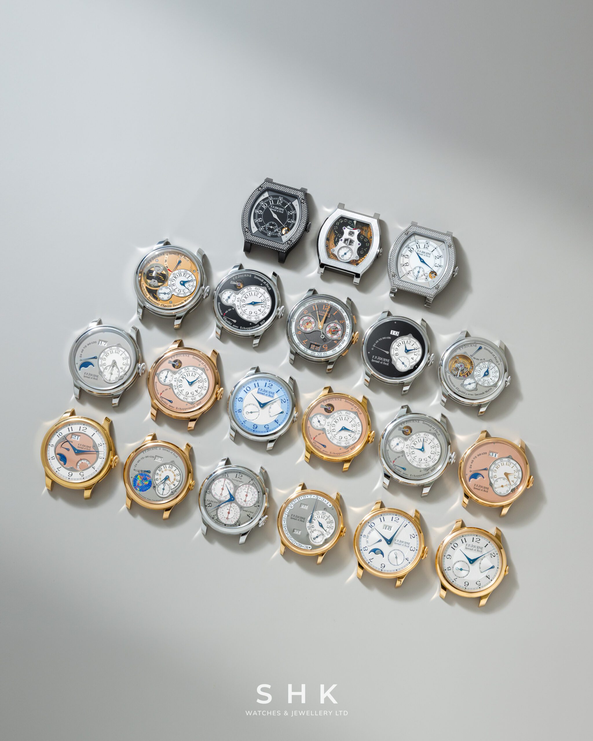 Full set of twenty F.P. Journe watches in stock at the SHK Watches Hong Kong showroom